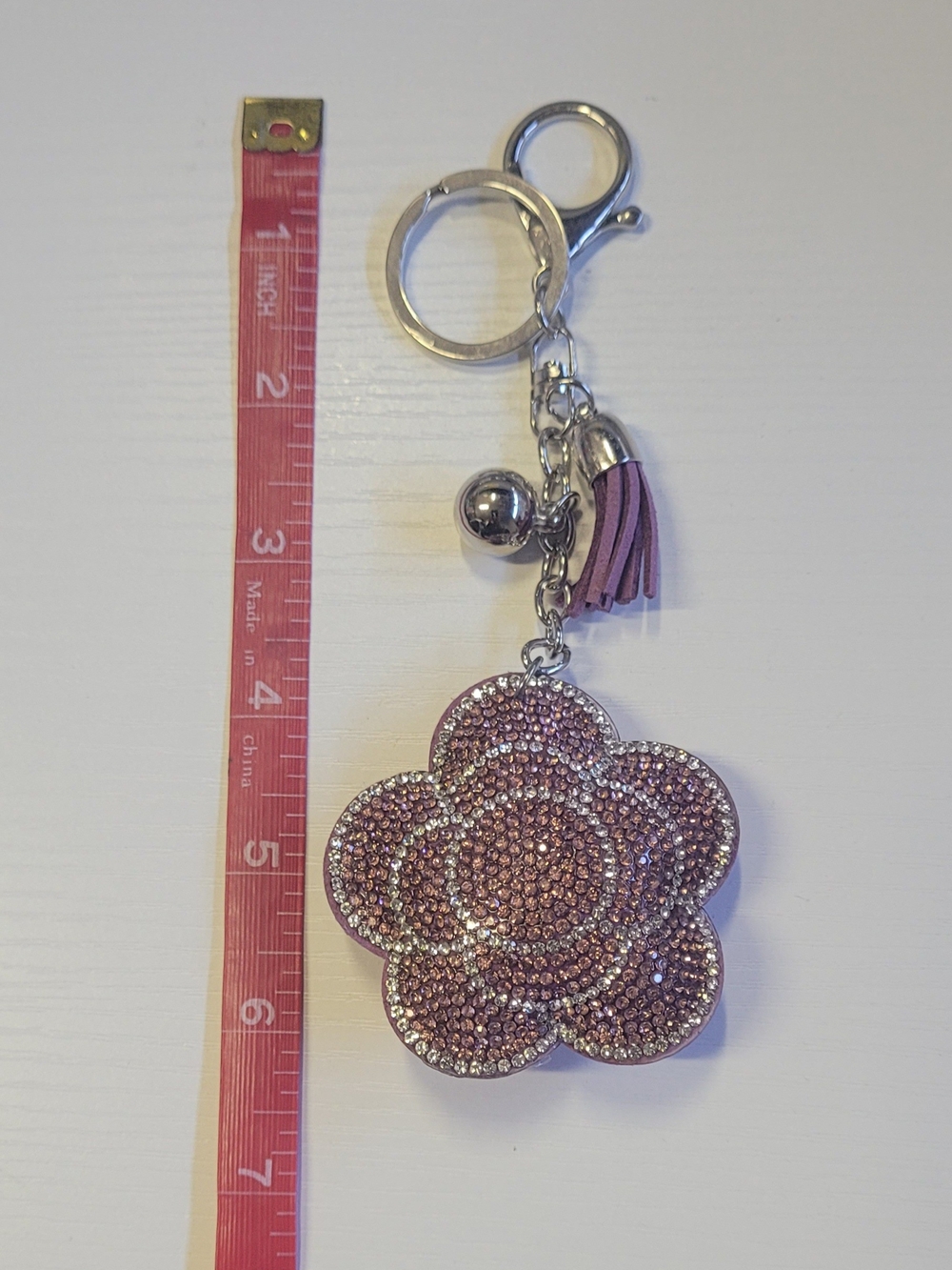 Royal Purple Flower Keychain Bag Charm